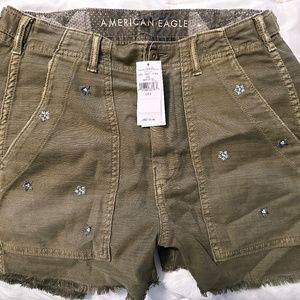 Green American Eagle shorts